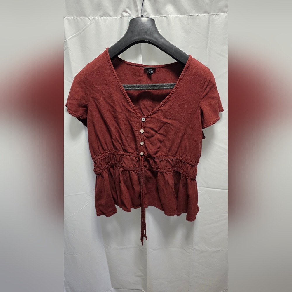 Torrid Maroon Button-Front Blouse